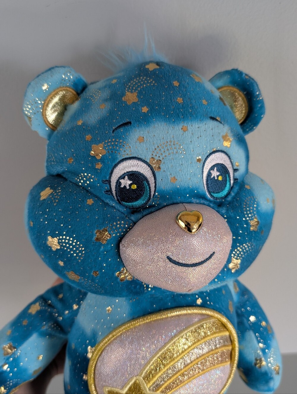 Care Bears Collector Edition Wish Bear, Gold Stars, Glowing Belly - Picture 2 of 14